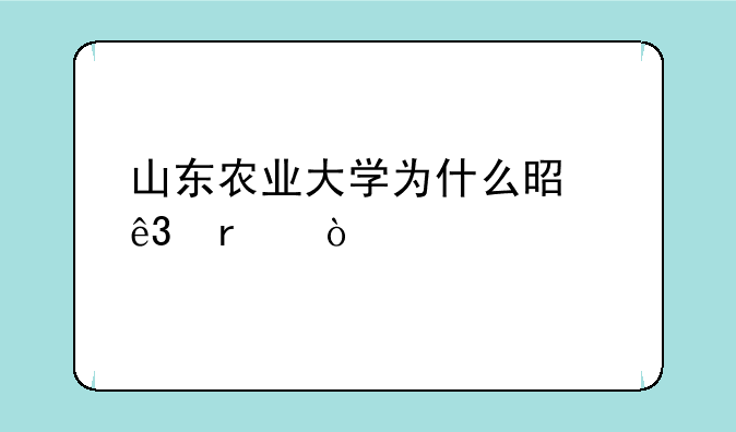 山东农业大学为什么是二本？