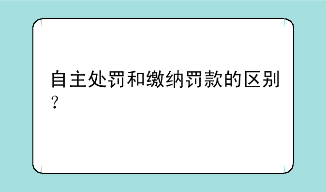 自主处罚和缴纳罚款的区别？