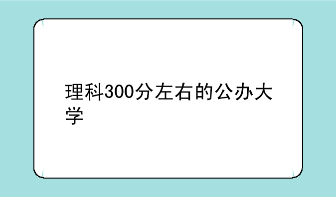 理科300分左右的公办大学