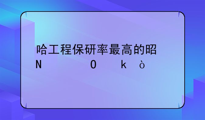 哈工程保研率最高的是哪个专业？