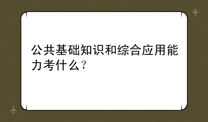 公共基础知识和综合应用能力考什么？