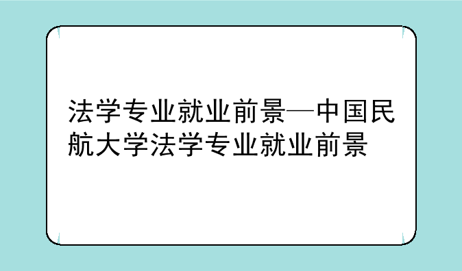 法学专业就业前景—中国民航大学法学专业就业前景
