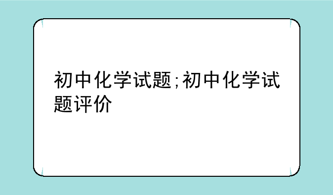 初中化学试题;初中化学试题评价